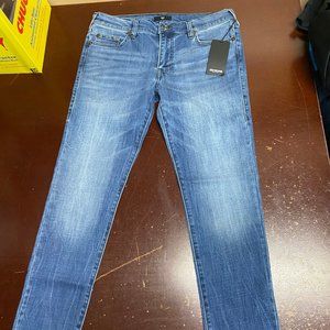True Religion Mens Blue Tony Medium Wash Pockets Straight Denim Jeans Size 30